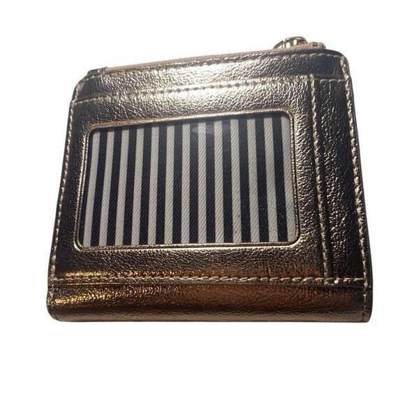 KATE SPADE New York Women’s Bifold Wallet Gold Crinkled Metallic - Picture 2 of 10